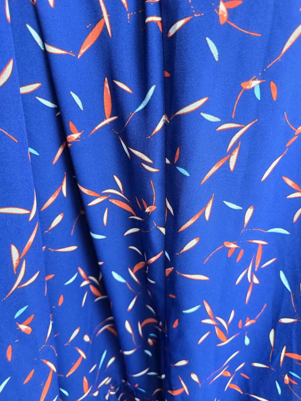 Banana Republic Blue Printed Long-Sleeve Ruffle-Hem Dress Size S Retro Casual - Picture 8 of 9